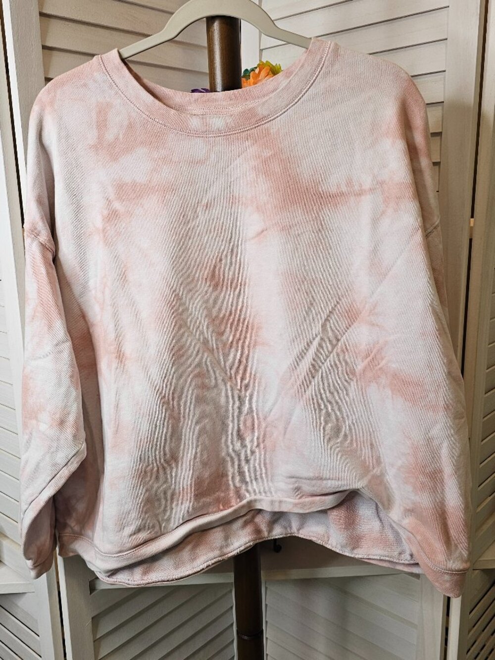 Time and Tru, Plus Size XXXL (20), Pink Tie Dye Sweatshirt, Cropped